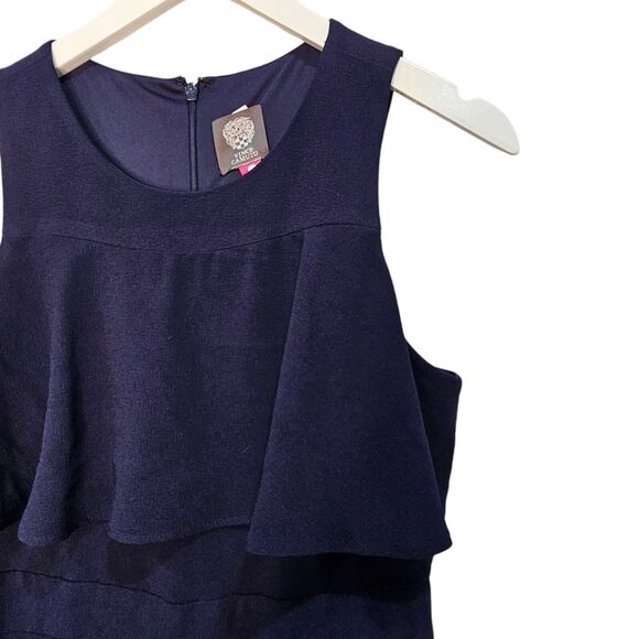 Vince Camuto Wide Leg Ruffled Jumpsuit Navy Size 8 Wide Leg Formal Corpcore - Picture 4 of 9